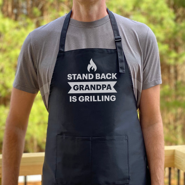 Stand Back Grandpa is Grilling Apron